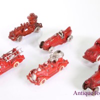 Hubley cast iron fire truck and fire pumper