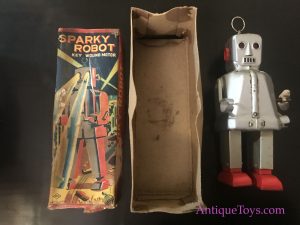 Japanese tin toy robot, sparky robot