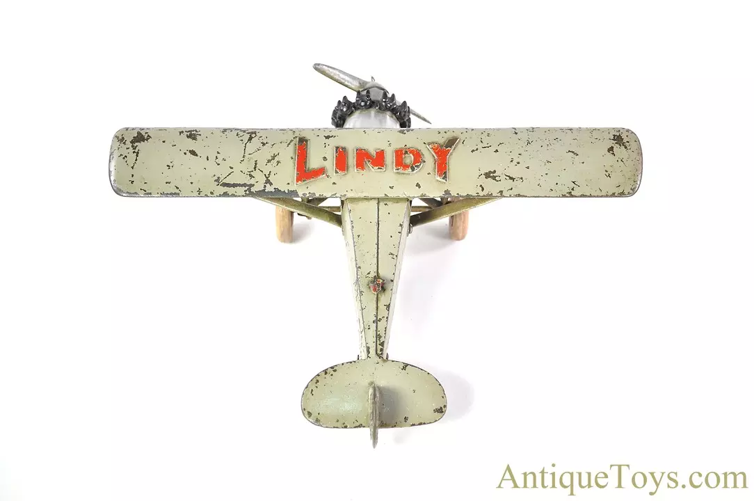 Hubley Cast Iron Spirit of St. Louis “Lindy” Plane with Working Propeller 