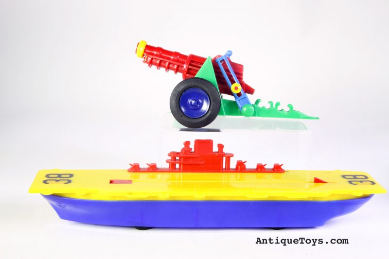 Modern Plastic Aircraft Carrier and Toy Cannon <FONT COLOR="ff000 ">*SOLD*</font>