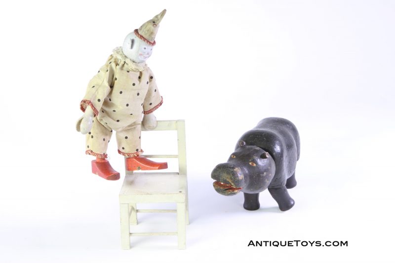 Schoenhut Clown and Hippo Wooden Toys <FONT COLOR="ff000 ">*SOLD*</font>