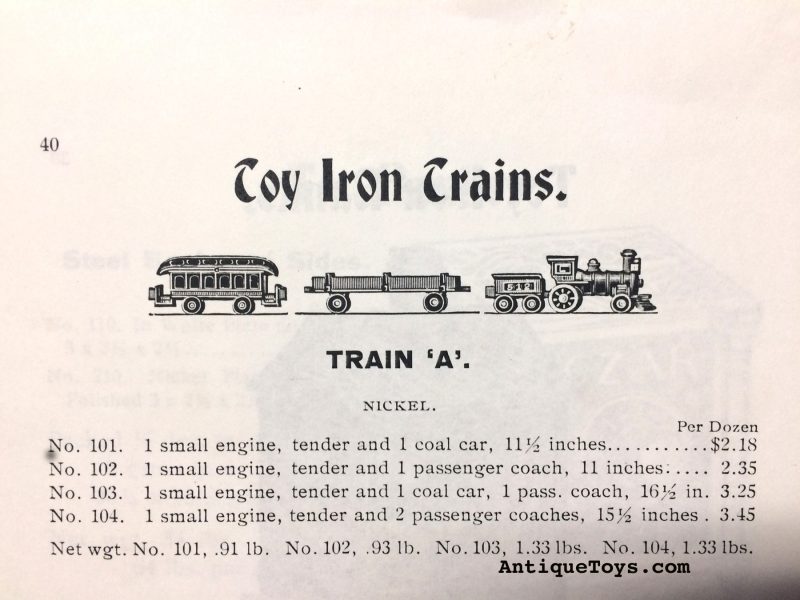 Arcade ca. 1902 Cast Iron No. 102 Train <FONT COLOR="ff000 ">*SOLD*</font> - Image 3