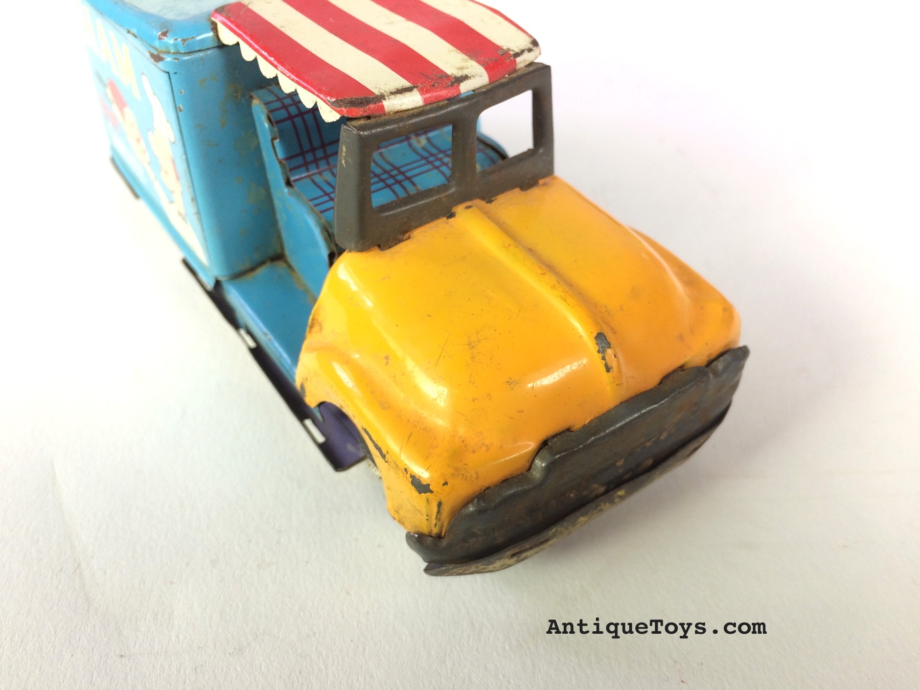 Postwar Japanese Tin Truck- Ham Meat Service *SOLD* - AntiqueToys