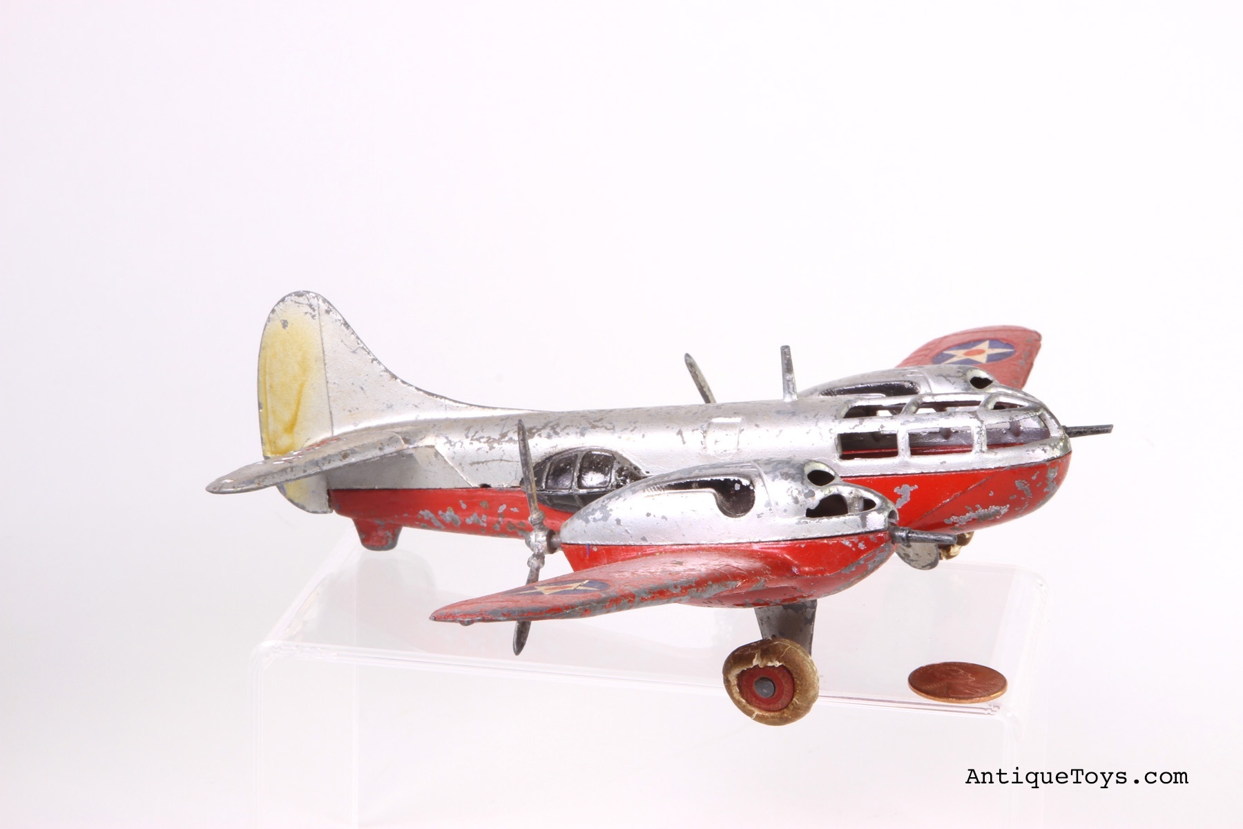 Hubley Aircuda Airplane that was also a cast iron toy. This bomber design shows off Hubley toy’s expert casting and detail.