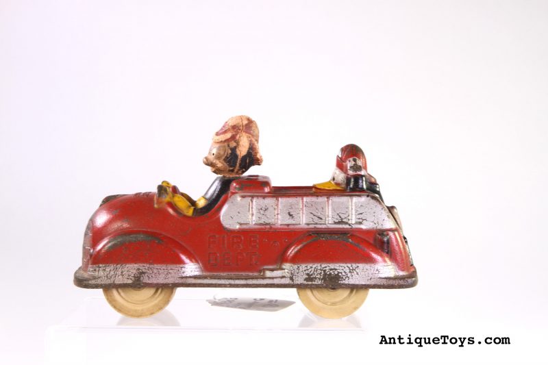 Mickey Mouse Sun Rubber Fire Truck <FONT COLOR="ff000 ">*SOLD*</font> - Image 3