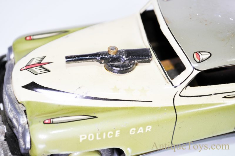 Police Car Tin Car by T.N. Nomura "Moving Gun" Japan Friction <FONT COLOR="ff000 ">*SOLD*</font> - Image 6