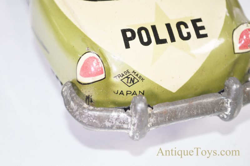 Police Car Tin Car by T.N. Nomura "Moving Gun" Japan Friction <FONT COLOR="ff000 ">*SOLD*</font> - Image 12