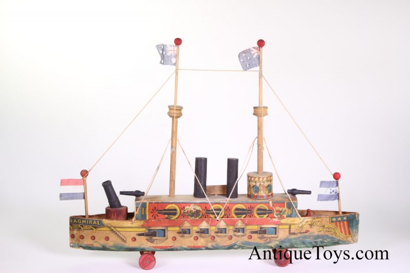 Reed Wood and Paper Litho Boat- Admiral Circa 1898-1900 <FONT COLOR="ff000 ">*SOLD*</font> - Image 2