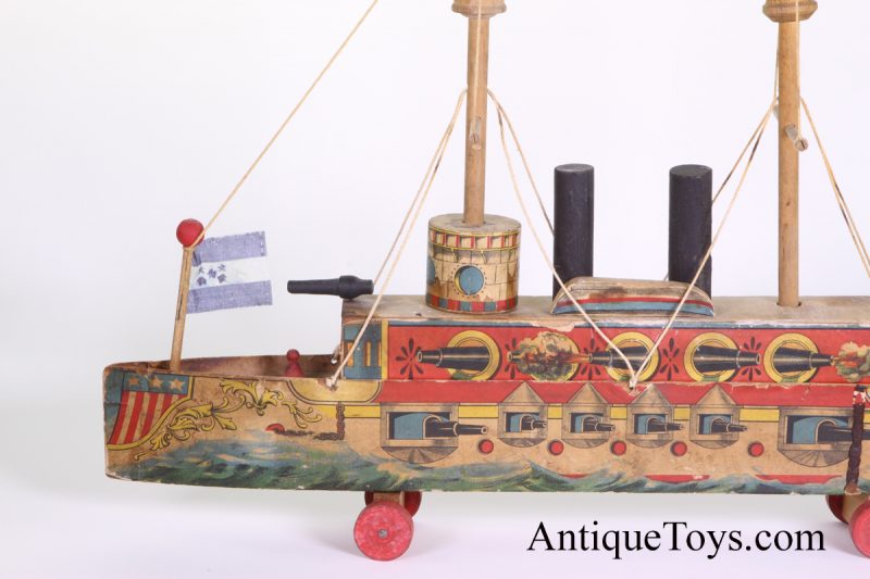Reed Wood and Paper Litho Boat- Admiral Circa 1898-1900 <FONT COLOR="ff000 ">*SOLD*</font> - Image 6