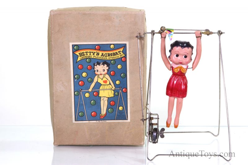 Betty Boop Celluloid Trapeze windup from Japan <FONT COLOR="ff000 ">*SOLD*</font>