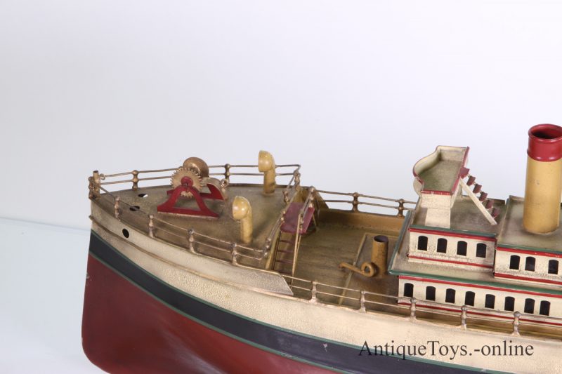 Fleischmann Windup Tin Ship with Four smokestacks - Old German over 20" <FONT COLOR="ff000 ">*SOLD*</font> - Image 3