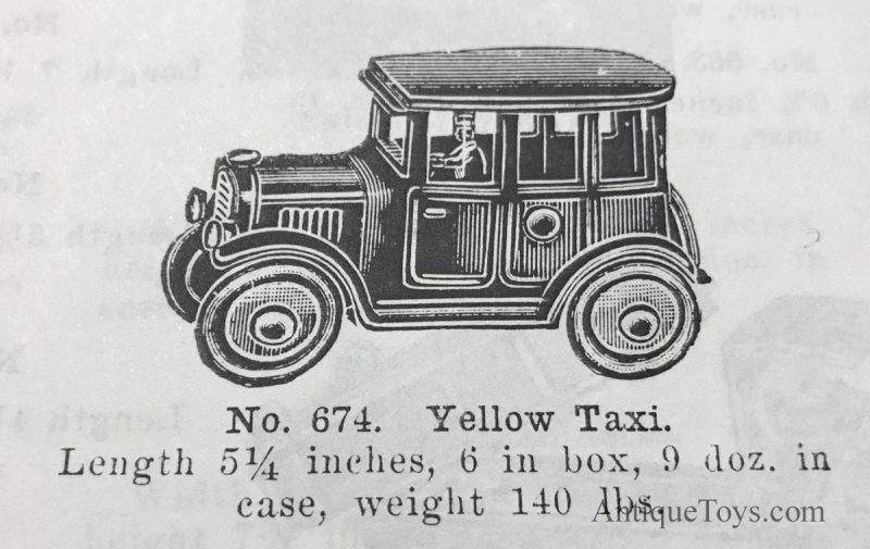 Hubley Cast Iron Taxi Rare <FONT COLOR="ff000 ">*SOLD*</font> - Image 6