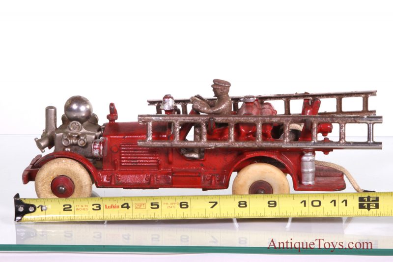 Hubley Ahrens Fox Cast Iron Fire Engine, Large 11" *Antique Toys E-Museum* - Image 4