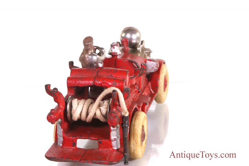 Hubley Ahrens Fox Cast Iron Fire Engine, Large 11" *Antique Toys E-Museum* - Image 8