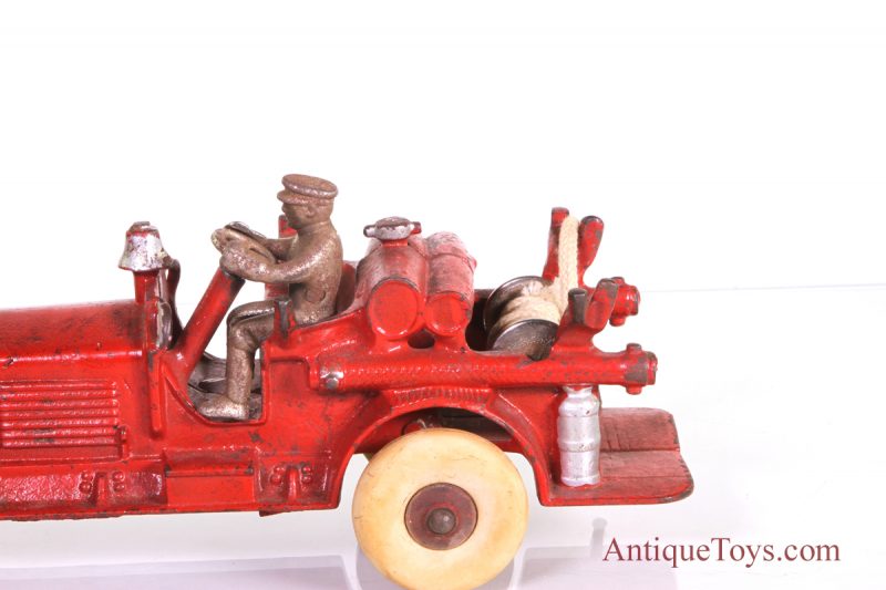 Hubley Ahrens Fox Cast Iron Fire Engine, Large 11" *Antique Toys E-Museum* - Image 9