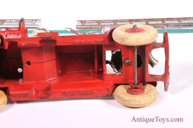 Hubley Ahrens Fox Cast Iron Fire Engine, Large 11" *Antique Toys E-Museum* - Image 10