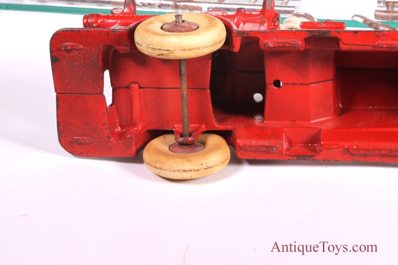 Hubley Ahrens Fox Cast Iron Fire Engine, Large 11" *Antique Toys E-Museum* - Image 11