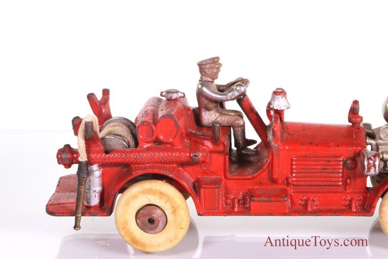 Hubley Ahrens Fox Cast Iron Fire Engine, Large 11" *Antique Toys E-Museum* - Image 12