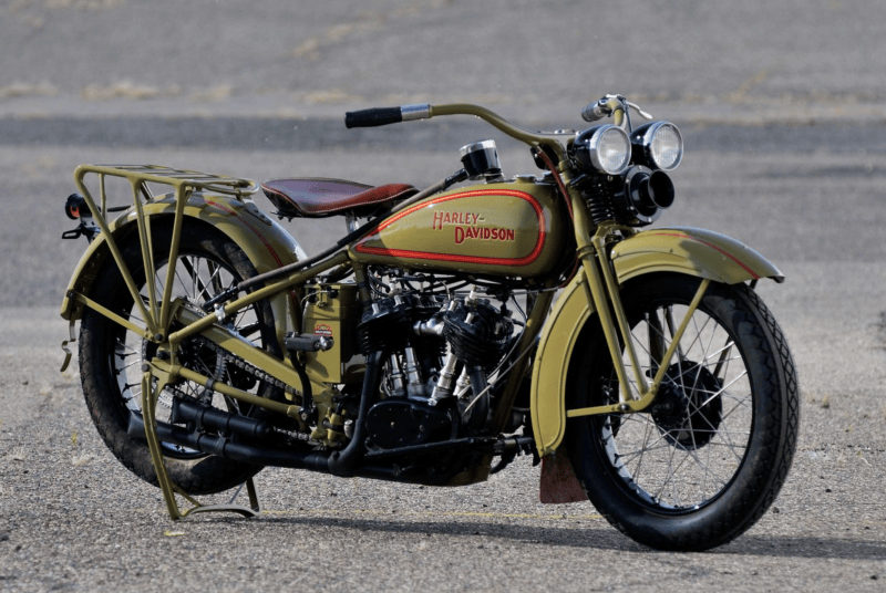 1929 Harley D-twin motorcycle with siren