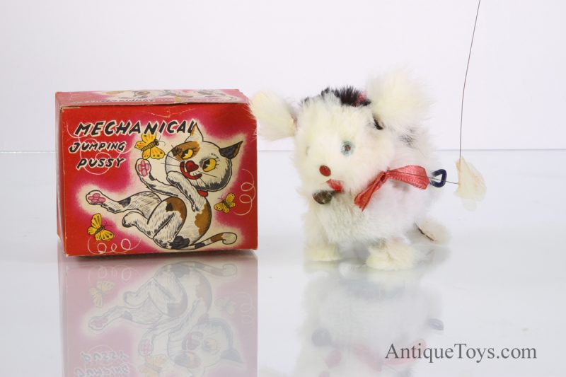 Vintage Japanese Mechanical Jumping Pussy Cat Windup Toy <FONT COLOR="ff000 ">*SOLD*</font>