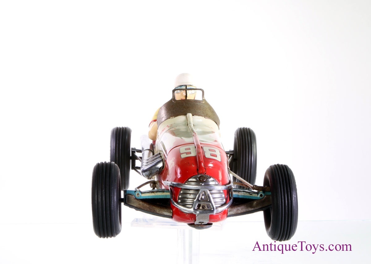 Yonezawa Toys (Y) ca. 1950s Tin Lithographed Friction “Champions Racer”  Iconic #98 Indy 500 Racecar *SOLD* – AntiqueToys.com – Antique Toys for Sale