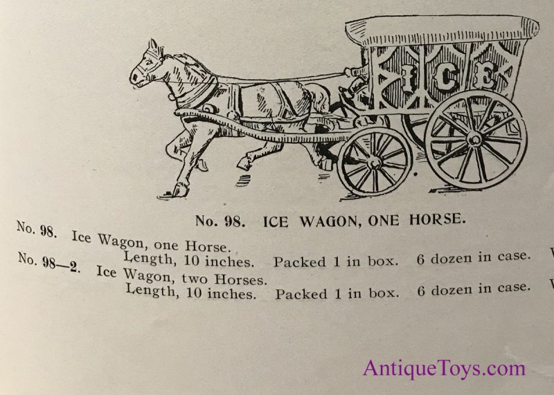 Dent ca. 1910 Cast Iron No. 98 Ice Wagon <FONT COLOR="ff000 ">*SOLD*</font> - Image 11