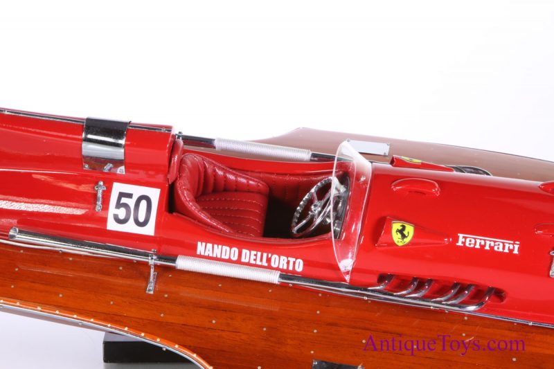 Wooden Race Boat- Ferrari Hydro driven by Nando Dell'orto <FONT COLOR="ff000 ">*SOLD*</font> - Image 4