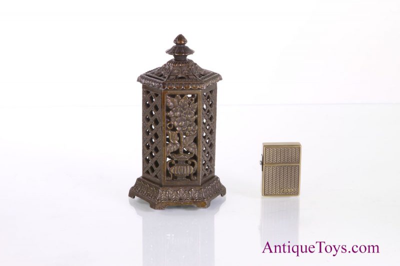 English Penny Cast Iron Floral Space Heater Penny Coin Bank <FONT COLOR="ff000 ">*SOLD*</font>