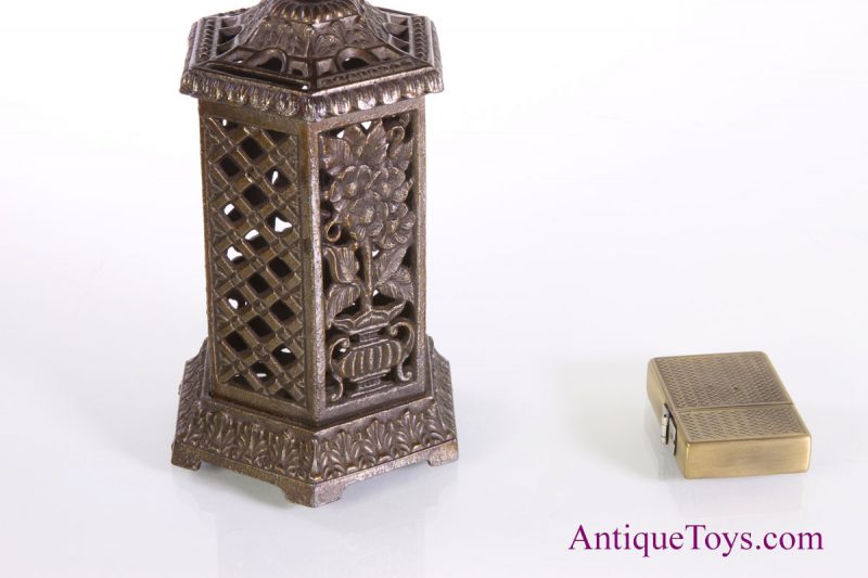 English Penny Cast Iron Floral Space Heater Penny Coin Bank <FONT COLOR="ff000 ">*SOLD*</font> - Image 5