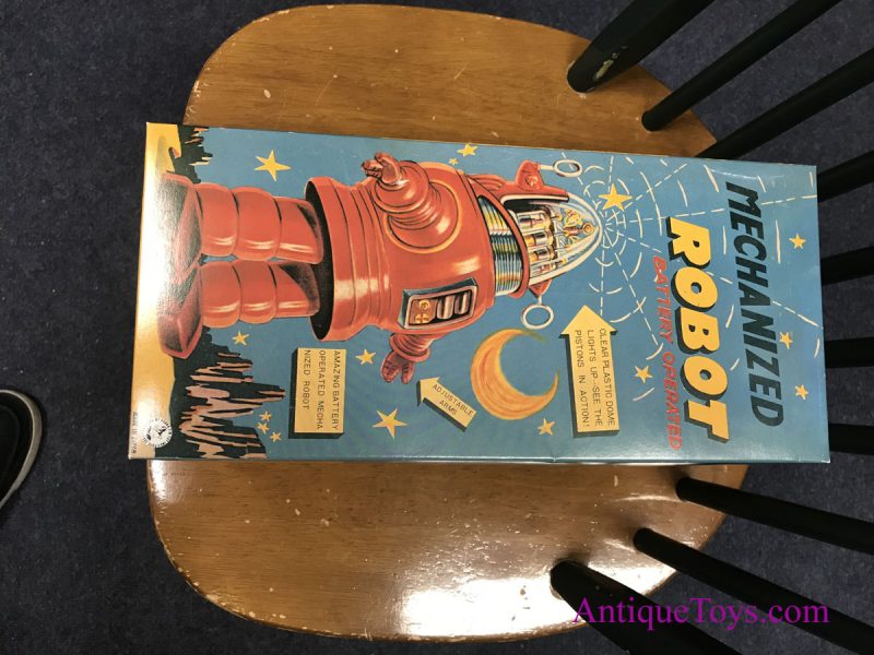 Osaka Tin Toy Institute Tin Lithographed Battery Operated "Mechanized Robot" Robby the Robot in Box <FONT COLOR="ff000 ">*SOLD*</font> - Image 5