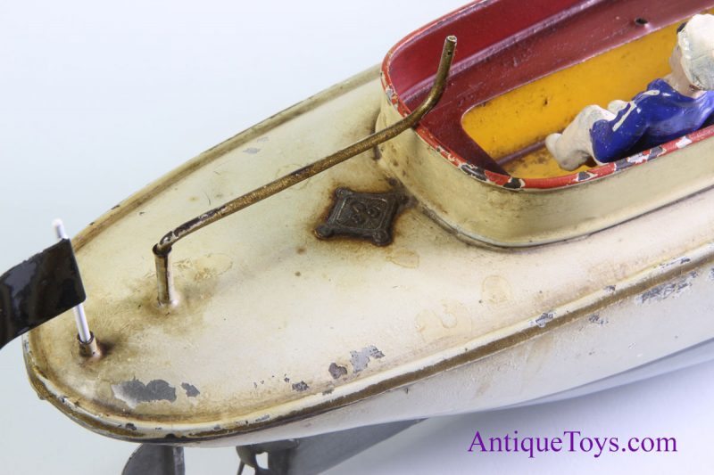 Gebbruder Bing Windup Race Boat German Tin Toy for Sale <FONT COLOR="ff000 ">*SOLD*</font> - Image 2
