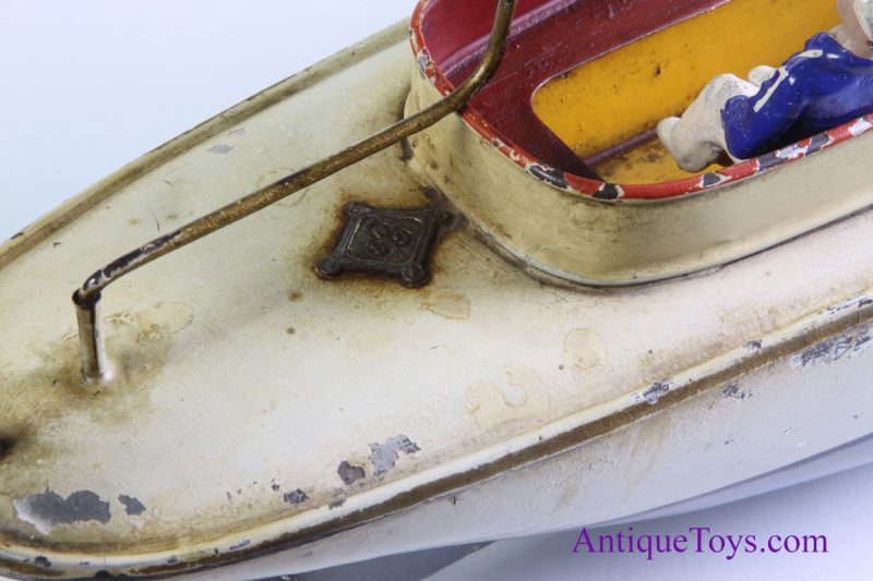 Gebbruder Bing Windup Race Boat German Tin Toy for Sale <FONT COLOR="ff000 ">*SOLD*</font> - Image 3