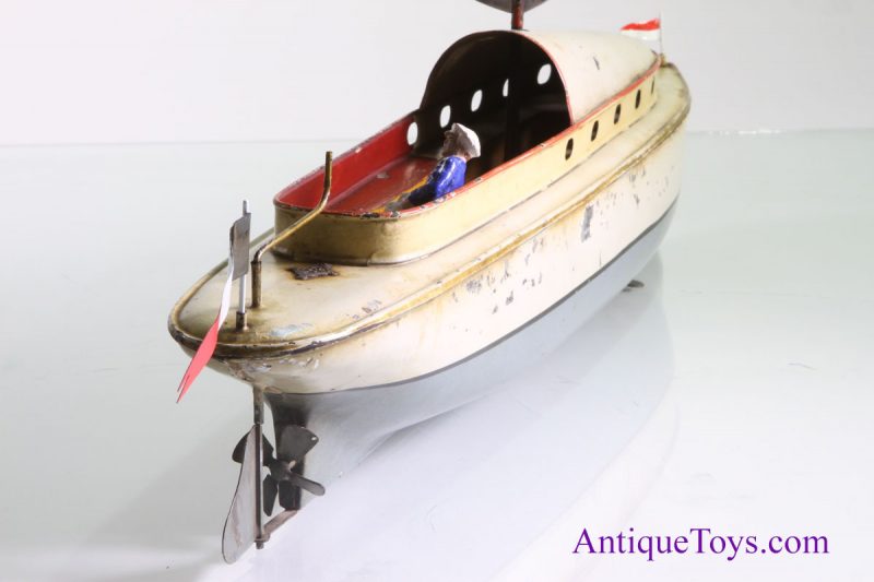 Gebbruder Bing Windup Race Boat German Tin Toy for Sale <FONT COLOR="ff000 ">*SOLD*</font> - Image 6