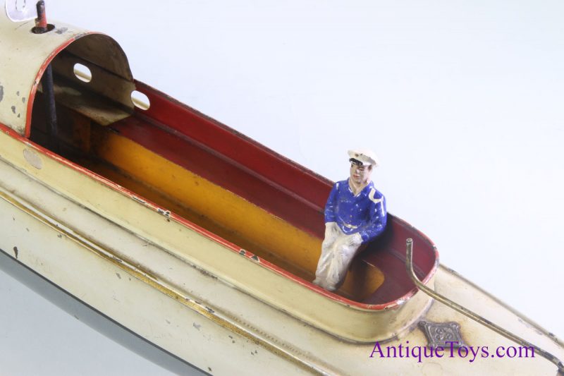 Gebbruder Bing Windup Race Boat German Tin Toy for Sale <FONT COLOR="ff000 ">*SOLD*</font> - Image 8