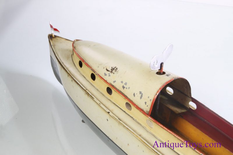 Gebbruder Bing Windup Race Boat German Tin Toy for Sale <FONT COLOR="ff000 ">*SOLD*</font> - Image 9