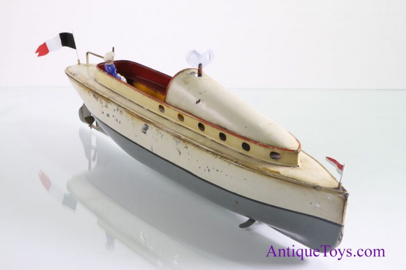 Gebbruder Bing Windup Race Boat German Tin Toy for Sale <FONT COLOR="ff000 ">*SOLD*</font>