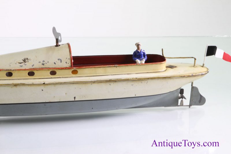 Gebbruder Bing Windup Race Boat German Tin Toy for Sale <FONT COLOR="ff000 ">*SOLD*</font> - Image 15