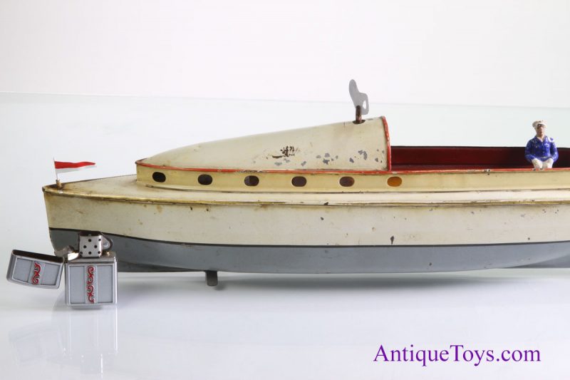 Gebbruder Bing Windup Race Boat German Tin Toy for Sale <FONT COLOR="ff000 ">*SOLD*</font> - Image 16