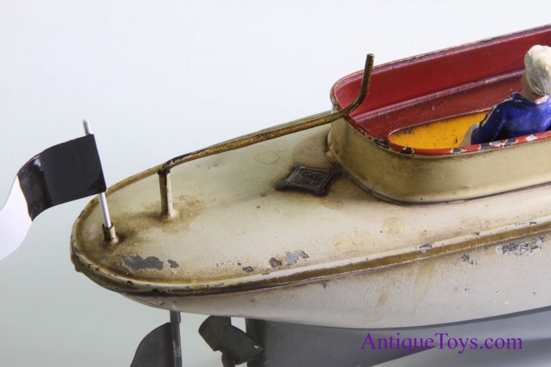Gebbruder Bing Windup Race Boat German Tin Toy for Sale <FONT COLOR="ff000 ">*SOLD*</font> - Image 17