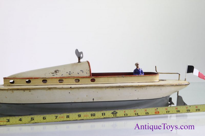 Gebbruder Bing Windup Race Boat German Tin Toy for Sale <FONT COLOR="ff000 ">*SOLD*</font> - Image 19