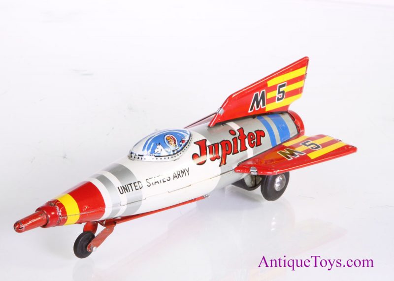 Masuya Tin Lithographed Friction Jupiter Army Tin Rocket M5 in Box for Sale <FONT COLOR="ff000 ">*SOLD*</font> - Image 7