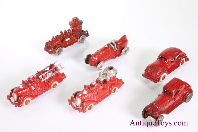 Race cars and cast iron fire trucks