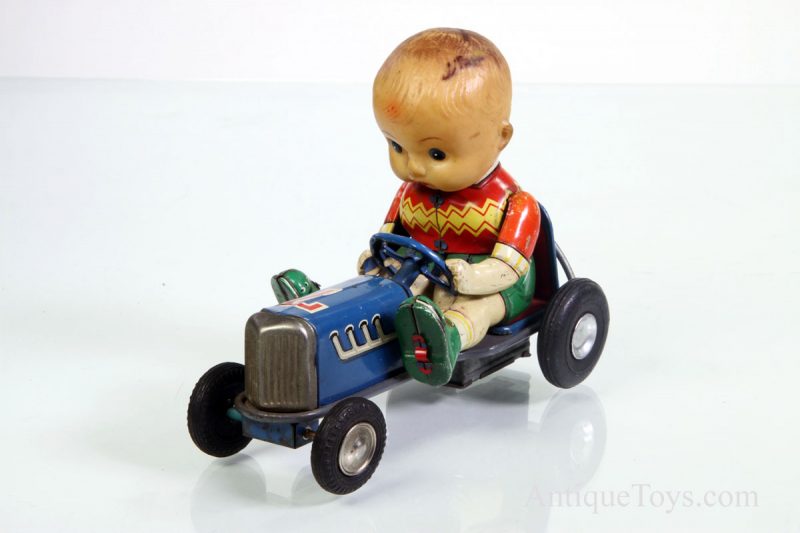 Japanese tin #7 Race Car with Boy <FONT COLOR="ff000 ">*SOLD*</font>