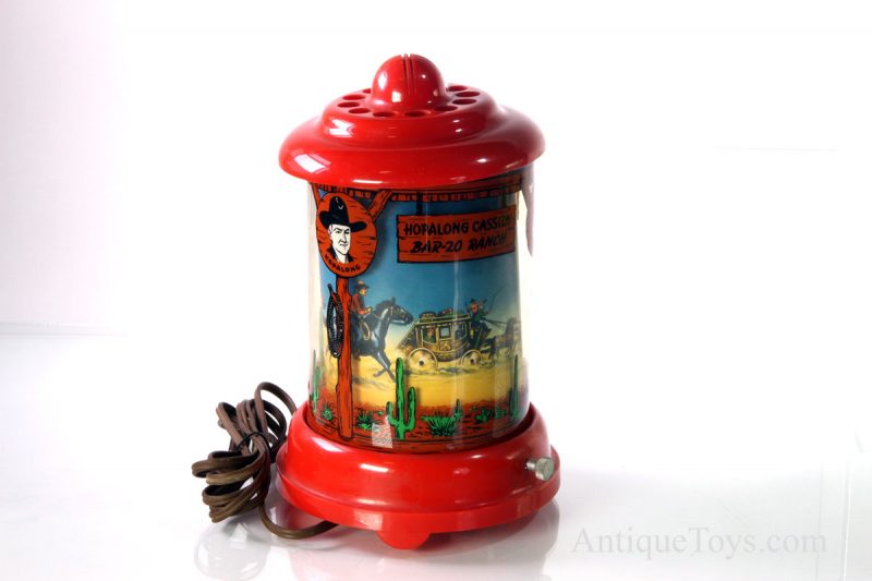 Ca. 1950’s  Econolite Roto-Vue Jr. Western Hopalong Cassidy Bar 20 Ranch Rotating Motion Lamp <FONT COLOR="ff000 ">*SOLD*</font>