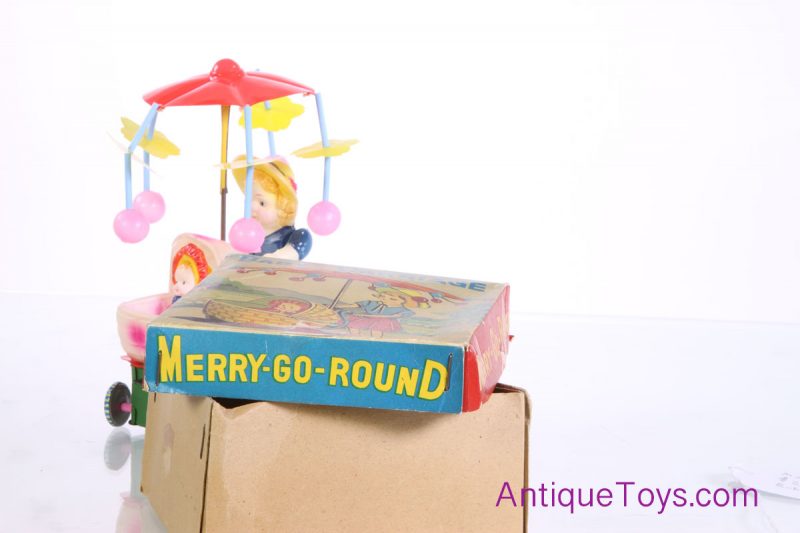 Vintage Baby Carriage Merry Go Round Windup Celluloid/Plastic Japan Toy in Box <FONT COLOR="ff000 ">*SOLD*</font> - Image 5