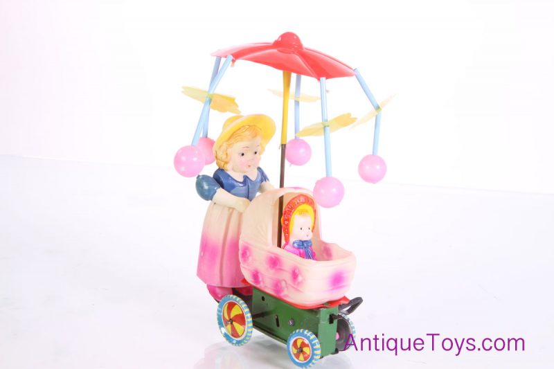 Vintage Baby Carriage Merry Go Round Windup Celluloid/Plastic Japan Toy in Box <FONT COLOR="ff000 ">*SOLD*</font> - Image 7