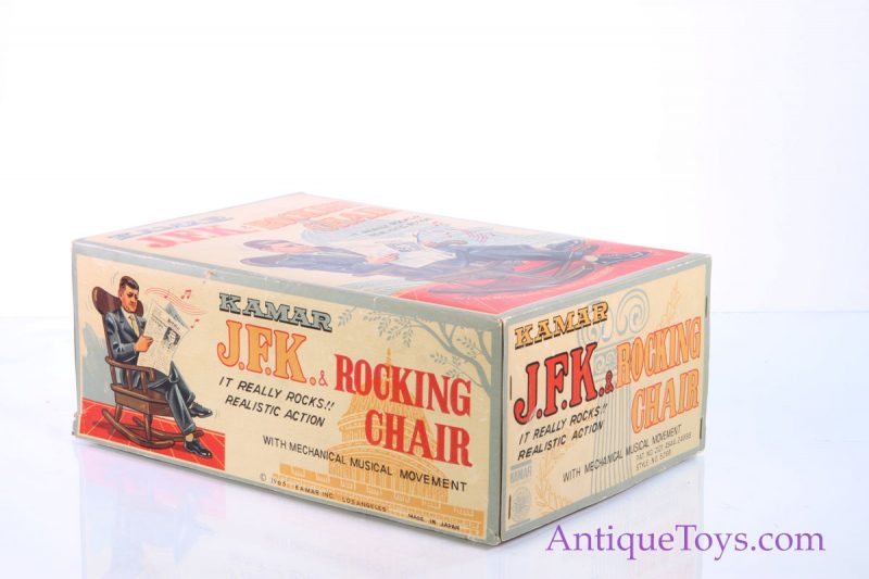 Kamar Rare Windup "JFK & Rocking Chair" Japanese John F. Kennedy Toy in Box <FONT COLOR="ff000 ">*SOLD*</font> - Image 3