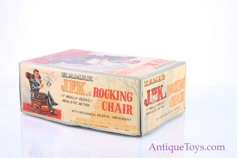 Kamar Rare Windup "JFK & Rocking Chair" Japanese John F. Kennedy Toy in Box <FONT COLOR="ff000 ">*SOLD*</font> - Image 4