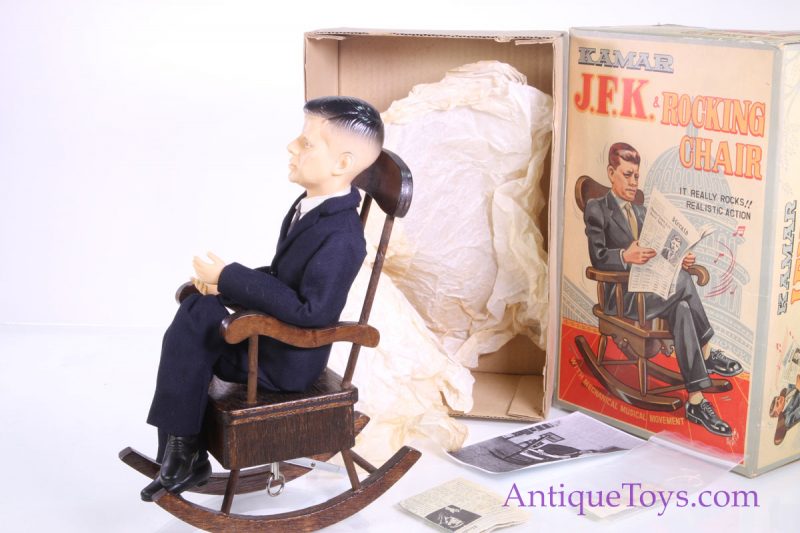 Kamar Rare Windup "JFK & Rocking Chair" Japanese John F. Kennedy Toy in Box <FONT COLOR="ff000 ">*SOLD*</font> - Image 7