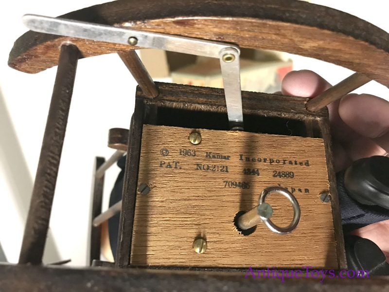 Kamar Rare Windup "JFK & Rocking Chair" Japanese John F. Kennedy Toy in Box <FONT COLOR="ff000 ">*SOLD*</font> - Image 9